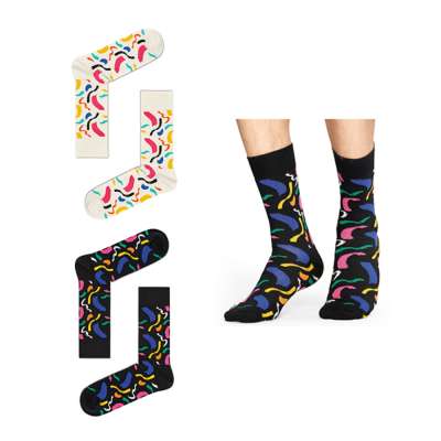 Uron 010 custom brush line pattern happy socks